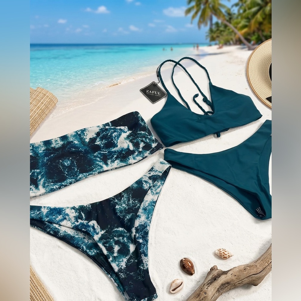 ZAFUL bikini set beachwear high leg large new lot women’s 8 sexy nwt nwot 2 sets